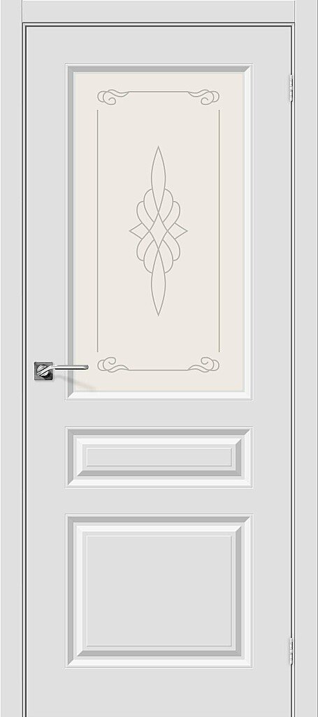 Скинни-15 Белый дверь межкомнатная Винил