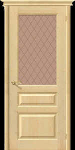 Дверь из сосны M5 без отделки со стеклом