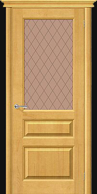 Дверь М5 со стеклом Медовый