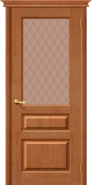 Дверь из сосны M5 Светлый лак со стеклом