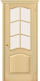 Дверь из сосны без отделки со стеклом