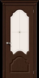 Дверь шпонированная Афина Венге с стеклом