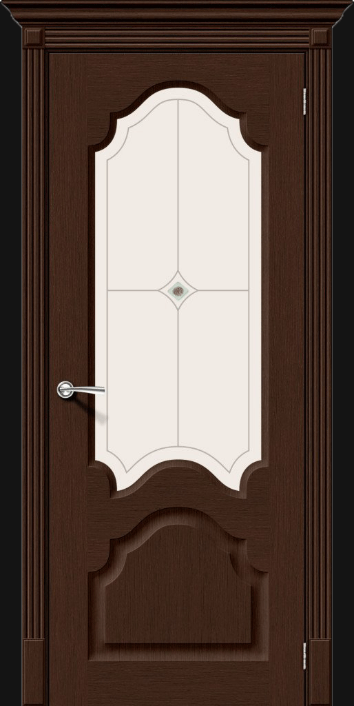 Дверь Афина со стеклом Венге шпонированная