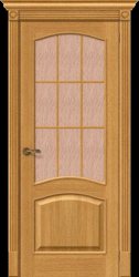 Дверь шпонированная Капри Дуб остеклённая